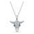 Cubic Zirconia Pave Steer Head Pendant Necklace in Sterling Silver