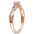 Morganite (1/6 ct. t.w.) and Diamond (1/10 ct. t.w.) Rose Gold Plated Silver, Infinity Ring