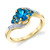 Blue Topaz (1-1/3 ct. t.w.) & Diamond (1/20 ct. t.w.) Swirl Ring in 10k Gold