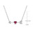 Lab-Created Ruby (1/3 ct. t.w.) & Lab-Created White Sapphire Heart & Arrow 18" Pendant Necklace in Sterling Silver