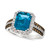 Deep Sea Blue Topaz (3-1/3 ct. t.w.) & Diamond (5/8 ct. t.w.) Halo Ring in 14k White Gold