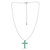 Created Green Quartz and Cubic Zirconia Cross Pendant