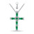 Created Green Quartz and Cubic Zirconia Cross Pendant