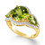 Peridot (4-3/8 ct. t.w.) and Diamond (3/8 ct. t.w.) Three-Stone Ring in 14k Gold