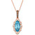 Blue Topaz (1-3/4 ct. t.w.) & Diamond (3/8 ct. t.w.) Marquise Halo Pendant Necklace in 14k Rose Gold, 18" + 2" extender