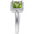 Peridot (7/8 ct. t.w.) & Diamond (1/10 ct. t.w.) Square Halo Ring in 14k White Gold (Also in Rhodolite)