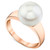 Cultured Freshwater Pearl (11mm) Solitaire Ring in 14k Rose Gold