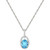 Blue Topaz (1-3/8 ct. t.w.) & Diamond (1/8 ct. t.w.) Halo 18" Pendant Necklace in 14k White Gold