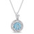 Blue Topaz (2-1/3 ct.t.w.), White Topaz (1/8 ct.t.w.) and Diamond Accent Swirl Halo 18" Necklace in Sterling Silver