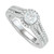 Diamond Halo Triple Row Engagement Ring (1 ct. t.w.) in 18k White Gold