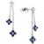 Ruby (1-1/10 ct. t.w.) & Diamond (1/5 ct. t.w.) Flower Drop Earrings in Sterling Silver (Also in Sapphire & Emerald)