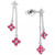Ruby (1-1/10 ct. t.w.) & Diamond (1/5 ct. t.w.) Flower Drop Earrings in Sterling Silver (Also in Sapphire & Emerald)