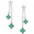 Ruby (1-1/10 ct. t.w.) & Diamond (1/5 ct. t.w.) Flower Drop Earrings in Sterling Silver (Also in Sapphire & Emerald)