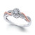 Diamond Twist Promise Ring in Sterling Silver and 14k Rose Gold (1/5 ct. t.w.)