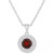 Rhodolite Garnet (1-5/8 ct. t.w.) & White Topaz (3/8 ct. t.w.) Halo 18" Pendant Necklace in Sterling Silver (Also in Citrine, Blue Topaz, Amethyst, & Peridot)