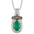 Emerald (5/8 ct. t.w.) & Diamond (1/4 ct. t.w.) Adjustable Pendant Necklace in 14k White Gold