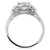 Swarovski Zirconia Three-Stone Halo Ring in 14k White Gold