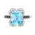 Blue Topaz (4-1/4 ct. t.w.) & Diamond (1/5 ct. t.w.) Ring in 14k White Gold