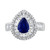 EFFY® Sapphire (1 ct. t.w.) & Diamond (5/8 ct. t.w.) Halo Ring in 14k White Gold