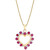 Ruby (1 ct. t.w.) & Diamond (1/10 ct. t.w.) Heart 18" Pendant Necklace in 14k Gold