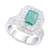 Emerald (1-1/10 ct. t.w.) & Diamond (1-1/4 ct. t.w.) Double Halo Ring in 14k White Gold