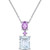 Aquamarine (3 ct. t.w.) & Amethyst (3/4 ct. t.w.) 18" Pendant Necklace in Sterling Silver