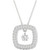 Diamond Orbital Square Halo Pendant Necklace (5/8 ct. t.w.) in 10k White Gold, 16" + 2" extender
