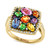 EFFY® Multi-Gemstone (3-1/10 ct. t.w.) & Diamond (1/3 ct. t.w.) Halo Cluster Ring in 14k Gold