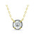 Cubic Zirconia with Black Rhodium Halo Necklace, 18K Gold over Silver