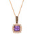Grape Amethyst (2-1/8 ct. t.w.) & Diamond (3/8 ct. t.w.) Halo Pendant Necklace in 14k Rose Gold, 18" + 2" extender
