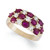Ruby (2-1/2 ct. t.w.) and Diamond (1/2 ct. t.w.) 3 Row Band Ring in 14k Gold