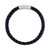 Woven Black & Blue Leather Bracelet in Sterling Silver, Created for Macy's