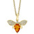 EFFY® Sahara Citrine (3/4 ct. t.w.) & Diamond (1/8 ct. t.w.) Bee 18" Pendant Necklace in 14k Gold