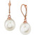 Cultured Freshwater Pearl (11mm) Leverback Drop Earrings in 14k Rose Gold