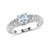 Aquamarine (1/3 ct. t.w.) and Diamond Accent (1/20 ct. t.w.) Sterling Silver, Vintage Like Heart Ring