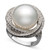 14k White Gold Ring, Cultured South Sea Pearl (13mm) and Diamond (1 ct. t.w.) Ring