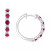 Sapphire & Diamond Accent Small Hoop Earrings in Sterling Silver, 0.81" (Also available in Ruby and Emerald)