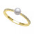 Cultured Freshwater Button Pearl (4mm) & Lab-Created White Sapphire (1/4 ct. t.w.) in 14k Gold-Plated Sterling Silver