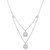Diamond Halo Cluster Layered Pendant Necklace (1/4 ct. t.w.) in Sterling Silver, 16" + 2" extender