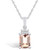 Morganite (1-3/8 Ct. T.W.) and Diamond (1/10 Ct. T.W.) Pendant Necklace in 14K White Gold