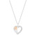 Diamond Belle Rose & Heart Pendant Necklace (1/10 ct. t.w.) in Sterling Silver & 14k Rose Gold-Plate