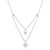 Diamond Flower Layered Pendant Necklace (1/3 ct. t.w.) in Sterling Silver, 16" + 2" extender