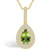 Peridot (1 Ct. T.W.) and Diamond (3/8 Ct. T.W.) Halo Pendant Necklace in 14K Yellow Gold