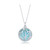 Sterling Silver Leaf Round Larimar Necklace