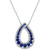 Lab-Created Sapphire (1-1/2 ct. t.w.) & Cubic Zirconia Teardrop 18" Pendant Necklace in Sterling Silver