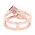 Amethyst (1/2 ct. t.w.), Morganite (1/2 ct. t.w.) & White Topaz (1/4 ct. t.w.) Double Row Ring in Gold-Plated Sterling Silver (Also in Garnet/Morganite & Garnet/Citrine)
