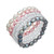 5-Pc. Set White, Pink & Gray Cultured Freshwater Baroque Pearl (7mm) and Rondel Crystal Stretch Bracelets