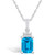 Blue Topaz (2 Ct. T.W.) and Diamond (1/10 Ct. T.W.) Pendant Necklace in 14K White Gold
