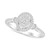 Diamond Baguette & Round Oval Halo Ring (1/4 ct. t.w.) in 10k White Gold