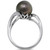 Cultured Tahitian Pearl (9mm) & Diamond Accent Ring in Sterling Silver
